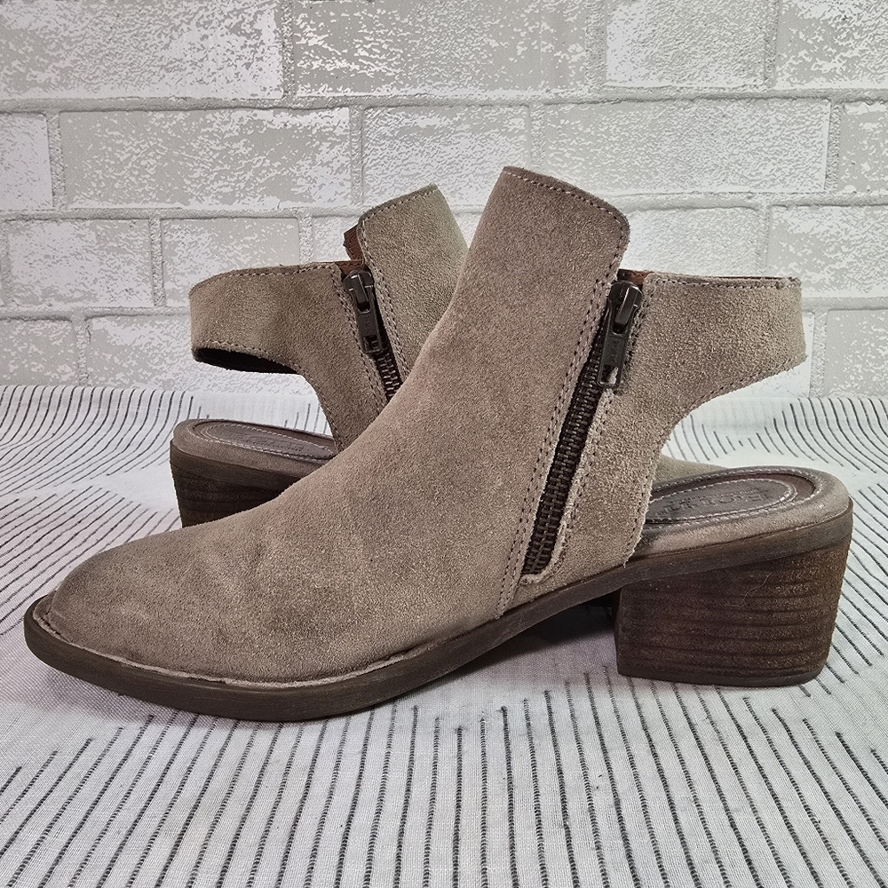 Born Leather Booties Brown/tan Sling Back Ankle Size 8.5 - Picture 9 of 12